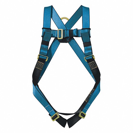 TRACTEL Harness, Full-Body, Phoenix T5/CSA Z259.12, Blue/Black, XL, Steel/Polyester