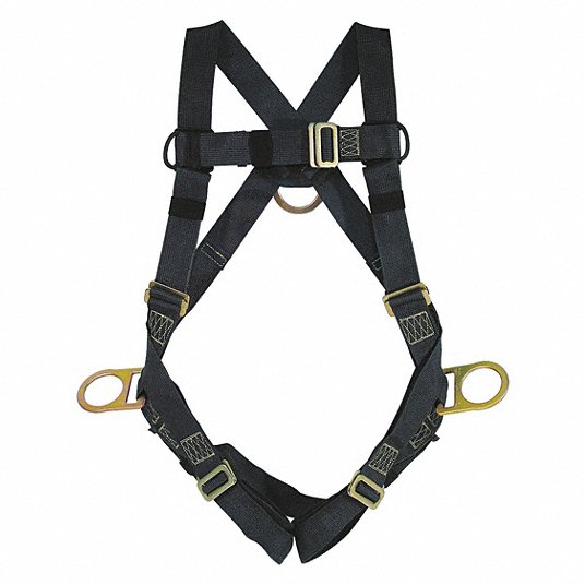 TRACTEL Tracforce Fall Protection Harness, XL, Kevlar, Technora Webbing, Friction Legs, 386lb
