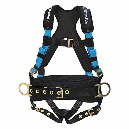 TRACTEL Harness, Full-Body, Removable Belt/TracX C Pad/CSA Z259.10-12, Blue/Black, Large, PL/AL