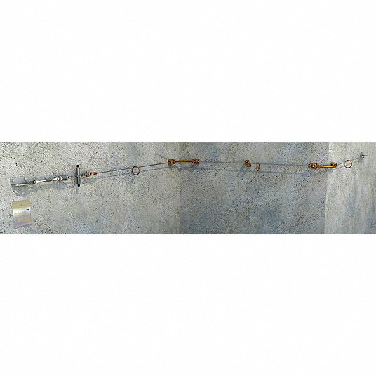 TRACTEL Horizontal Lifeline System, 3 Workers, 12,000lb Strength, Steel Hardware, 100 ft L, 310lb