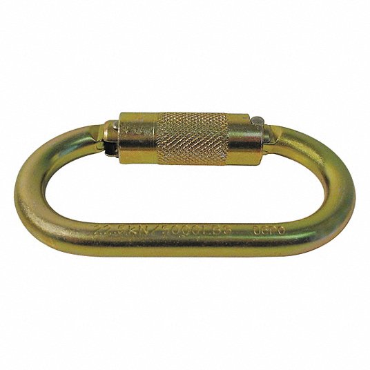 TRACTEL Carabiner, Steel,Twist Lock