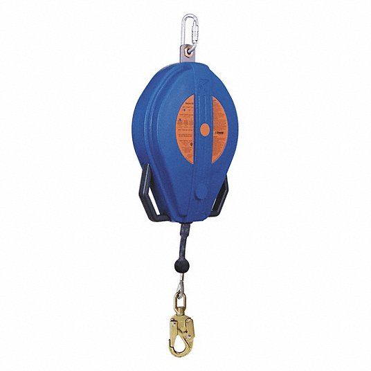 TRACTEL Blocfor Self-Retracting Lifeline, CSA, 1 Leg, Visual Load ind, 310 lb Capacity, Blue, 100 ft, Aluminum