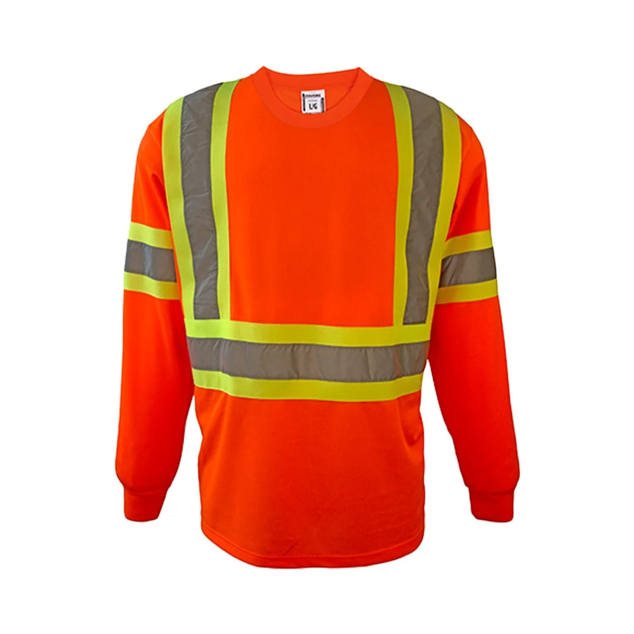 Coolworks • Long Sleeve T-Shirt w/ Sleeve, 4″ Tape - Orange - Wasip