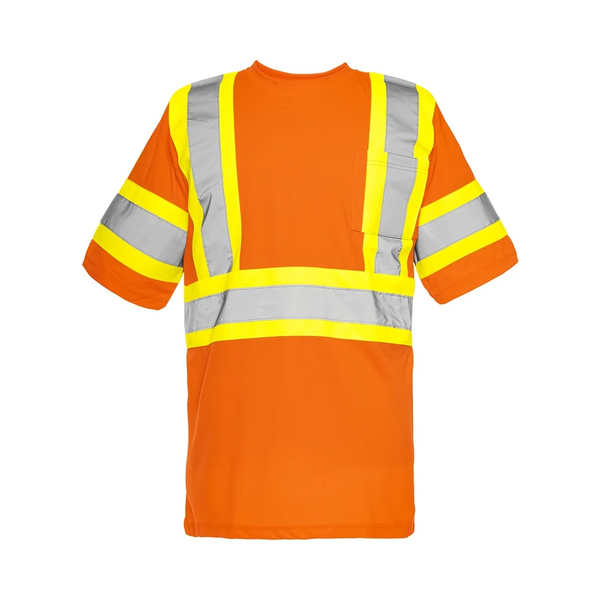 Wasip Hi-Vis Polyester T-Shirt w/ Arm Bands, 4" Refl. Tape