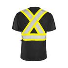 Hi-Vis Polyester T-Shirt, 4" Refl. Tape - Black - Wasip