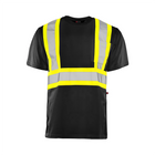 Hi-Vis Polyester T-Shirt, 4" Refl. Tape - Black - Wasip