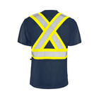 Hi-Vis Polyester T-Shirt, 4" Refl. Tape - Navy - Wasip