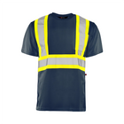 Hi-Vis Polyester T-Shirt, 4" Refl. Tape - Navy - Wasip