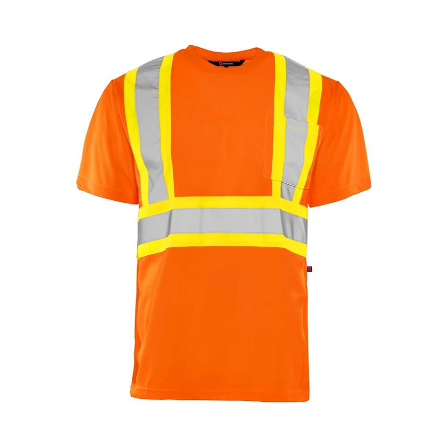 Hi-Vis Polyester T-Shirt, 4" Refl. Tape - Orange - Wasip