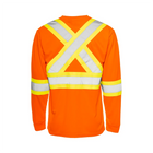 Hi-Vis Polyester Long Sleeve T-Shirt, 4" Refl. Tape - Orange - Wasip