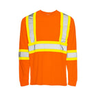 Hi-Vis Polyester Long Sleeve T-Shirt, 4" Refl. Tape - Orange - Wasip