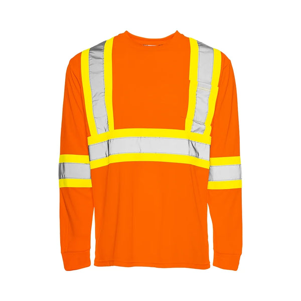 Wasip Hi-Vis Polyester Long Sleeve T-Shirt, 4" Refl. Tape