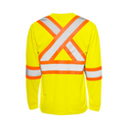 Hi-Vis Polyester Long Sleeve T-Shirt, 4" Refl. Tape - Yellow - Wasip