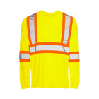 Hi-Vis Polyester Long Sleeve T-Shirt, 4" Refl. Tape - Yellow - Wasip