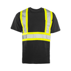 Hi-Vis Cotton T-Shirt, 4" Refl. Tape - Black - Wasip