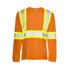 Hi-Vis Cotton Long Sleeve T-Shirt, 4" Refl. Tape - Orange - Wasip