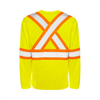 Hi-Vis Cotton Long Sleeve T-Shirt, 4" Refl. Tape - Yellow - Wasip