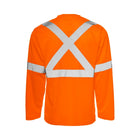Hi-Vis Polyester Long Sleeve T-Shirt, 2" Refl. Tape - Orange - Wasip