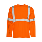 Hi-Vis Polyester Long Sleeve T-Shirt, 2" Refl. Tape - Orange - Wasip