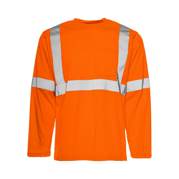 Wasip Hi-Vis Polyester Long Sleeve T-Shirt, 2" Refl. Tape