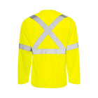 Hi-Vis Polyester Long Sleeve T-Shirt, 2" Refl. Tape - Yellow - Wasip