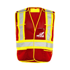 Universal 5 Pt. Tearaway Mesh Traffic Vest - Red - Wasip
