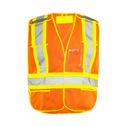 Universal 5 Pt. Tearaway Solid Traffic Vest - Orange - Wasip