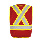 Universal 5 Pt. Tearaway Solid Traffic Vest - Red - Wasip