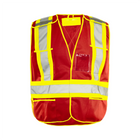 Universal 5 Pt. Tearaway Solid Traffic Vest - Red - Wasip
