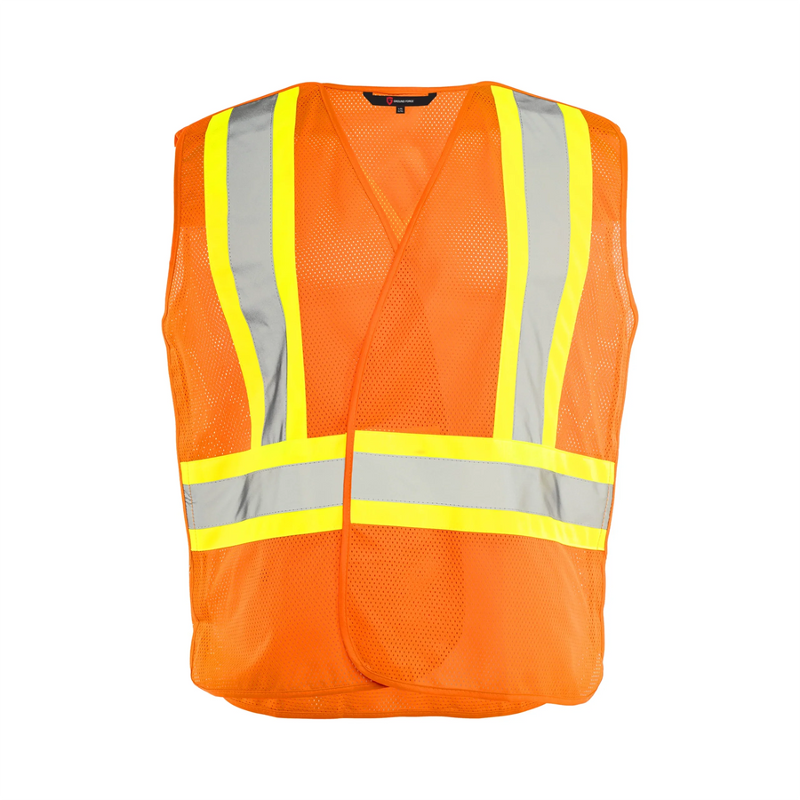 5 Pt. Tearaway Mesh Traffic Vest - Orange - Wasip
