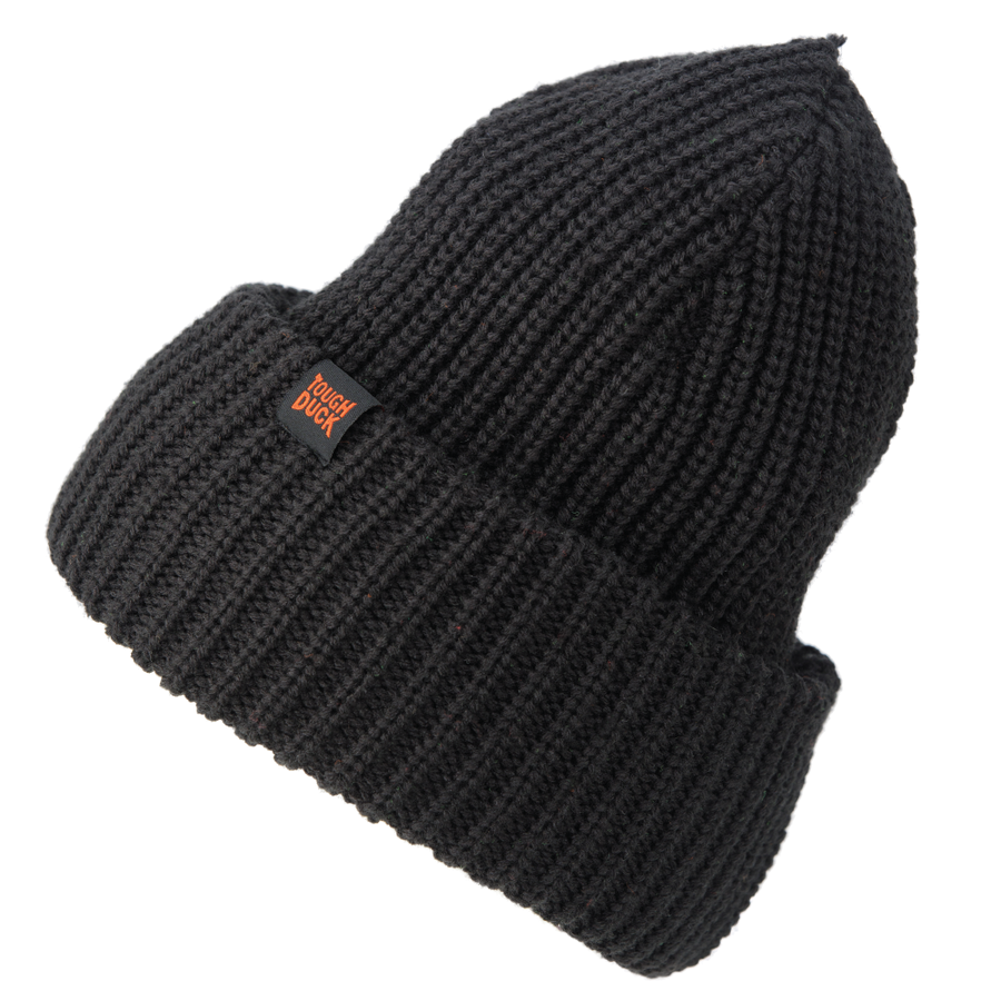 WA421 - Thick Knit Rib Watch Cap - Black - gallery image