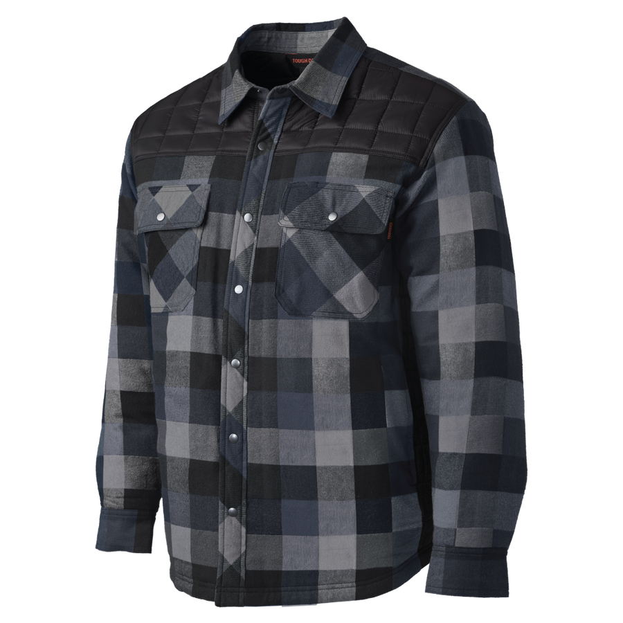 WS25 - Hybrid Quilted Flannel Shirt - Blue Plaid - product image
