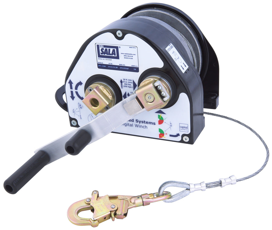 3M DBI-SALA Advanced Digital 100 Series Winch, 8518568, power drive silver, black, 90 ft (27 m)
