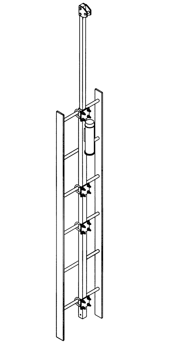 3M DBI-SALA Lad-Saf Grab Bar Extension Top Bracket, 6116336, 3 in x 2 in x 49.5 in (7.62 cm x 5.1 cm x 125.7 cm)