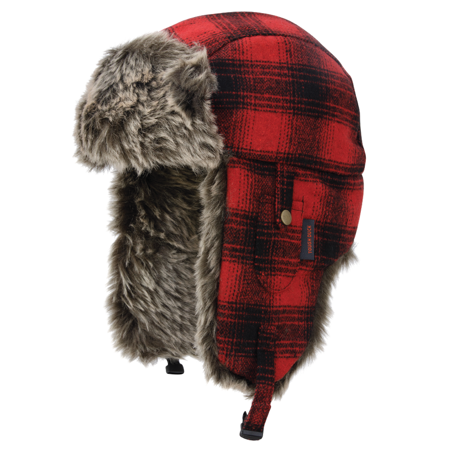 I15616 - Plaid Aviator Hat - Black/Red - product image