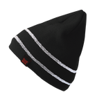 I45816 - Acrylic Knit Cap with Reflective Stripe - Black - product image