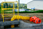 8" Axial AC Plastic Blower w/ Compact Canister & 25’ Ducting, 30 lbs. - Allegro