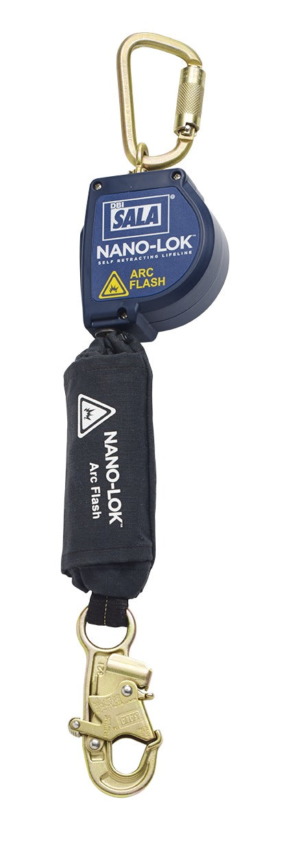 3M DBI-SALA Nano-Lok Arc Flash Self Retracting Lifeline, 3101548, with anchor hook, 8 ft (2.4 m) web