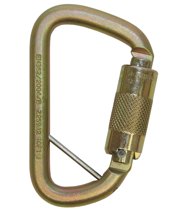 3M DBI-SALA Rollgliss Technical Rescue Offset D Fall Arrest Carabiner with Captive Eye, 2000117, Gold, Medium