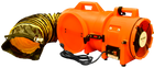 8" Axial AC Plastic Blower w/ Compact Canister & 25’ Ducting, 30 lbs. - Allegro