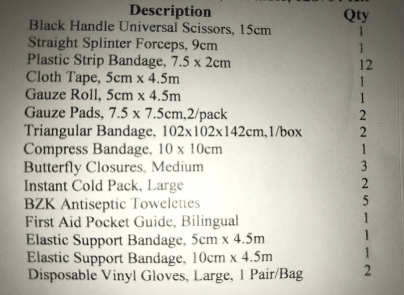 Portable First Aid Kit - F94626008- 3/CS