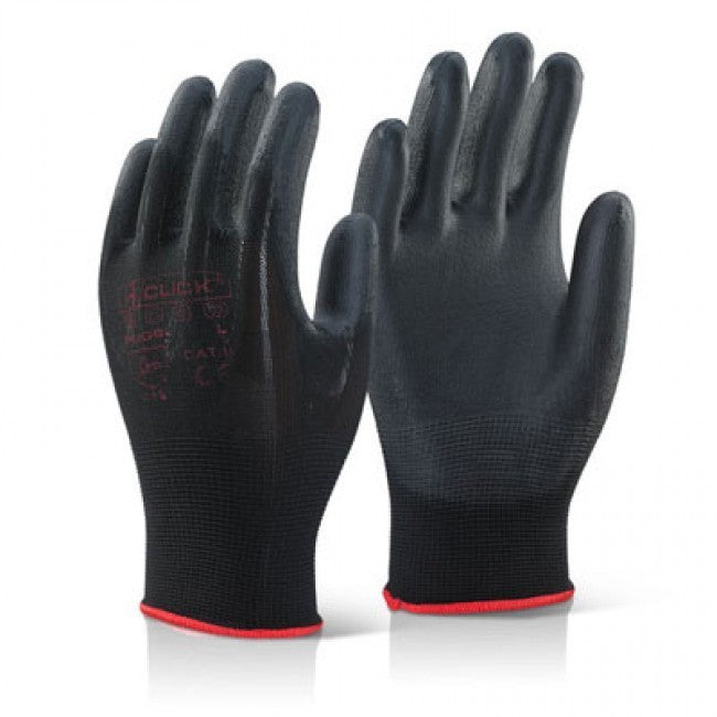 Black Poly Urethane Work Gloves -548- 72PR/CS