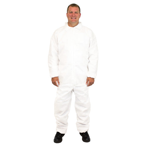 White Heavy Duty SMS Coveralls- DCWH-(SIZE) - 25/CS