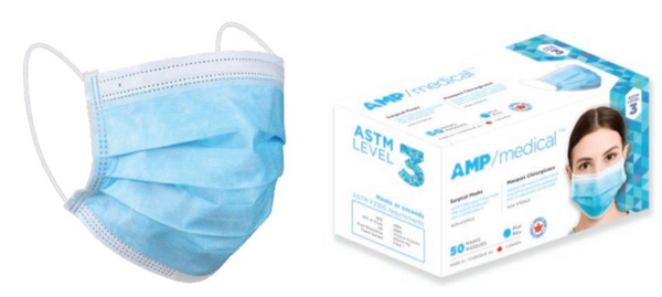 ASTM Level 3 Medical Masks - Made in Ontario - 50/BX - 40/BX per case- *IN STOCK*