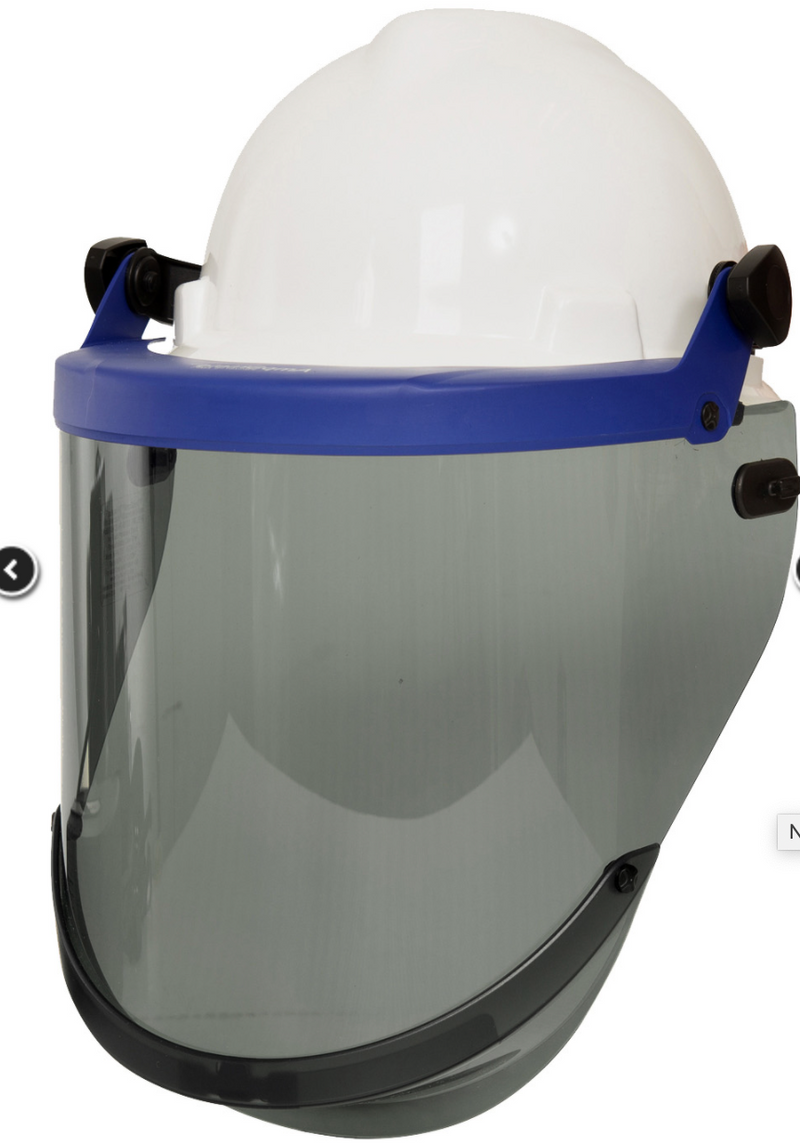 12 Cal Hard Hat with True Grey Face Shield Slotted Adaptor 5120 1