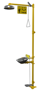 Bradley® Halo Combination Drench Shower Eyewash Stainless Steel Bowl & Showerhead Hand/Foot-Activated - S19314UU- 1/CS