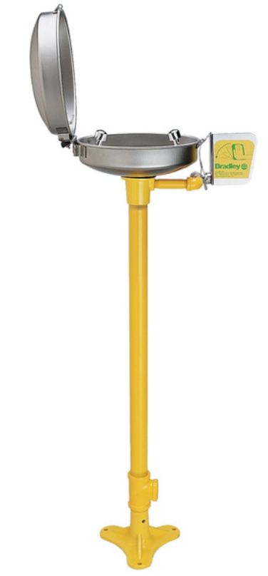 Bradley Pedestal-Mounted Eyewash with Stainless Steel Bowl & Dust Cover- S19214DC - 1/CS