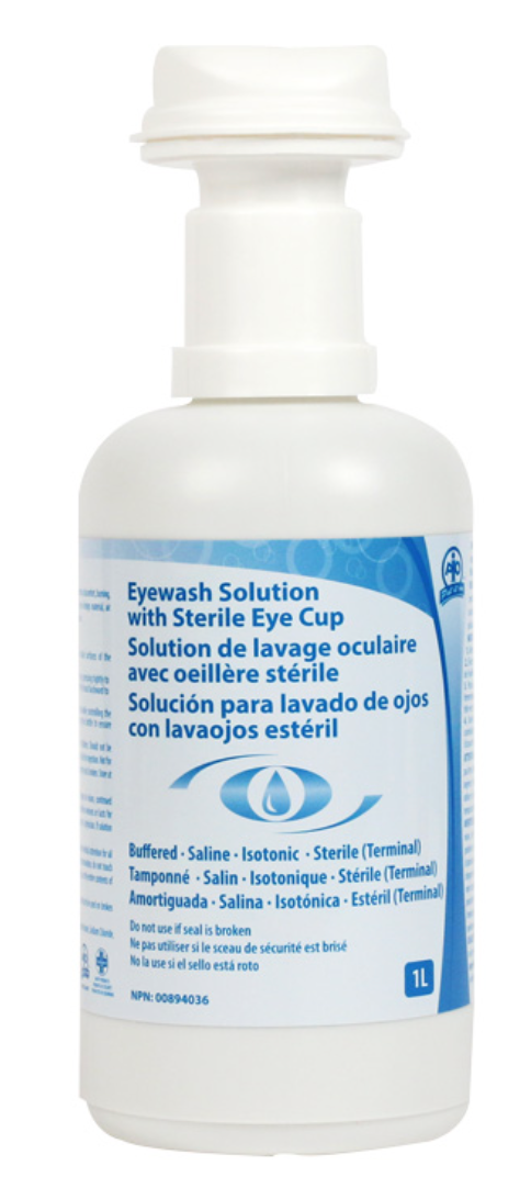 Emergency Eye Wash Bottle 1L Full With Integral Eyecup - F4601169 - 2/CS