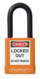 STOPOUT® Plastic Body Aluminum Padlocks With Dielectric Poly-Wrap Steel Shackle - KDL816- 10/CS