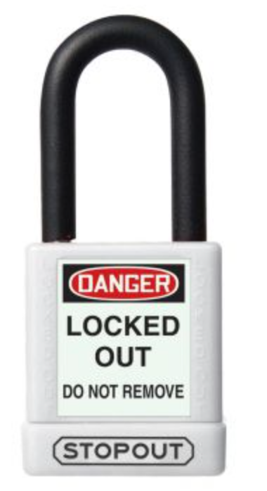 STOPOUT® Plastic Body Aluminum Padlocks With Dielectric Poly-Wrap Steel Shackle - KDL816- 10/CS